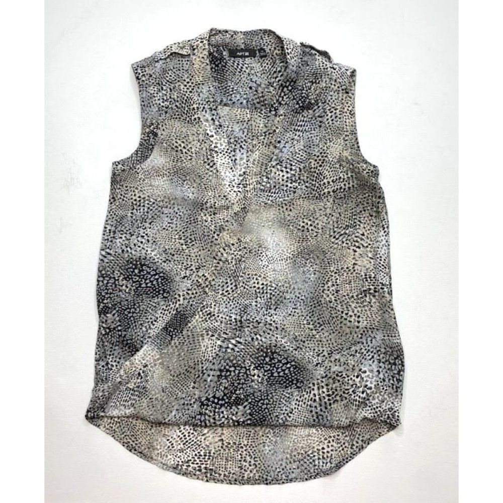 Womens Apt 9 Gray Black Snake Python Print V Neck… - image 6